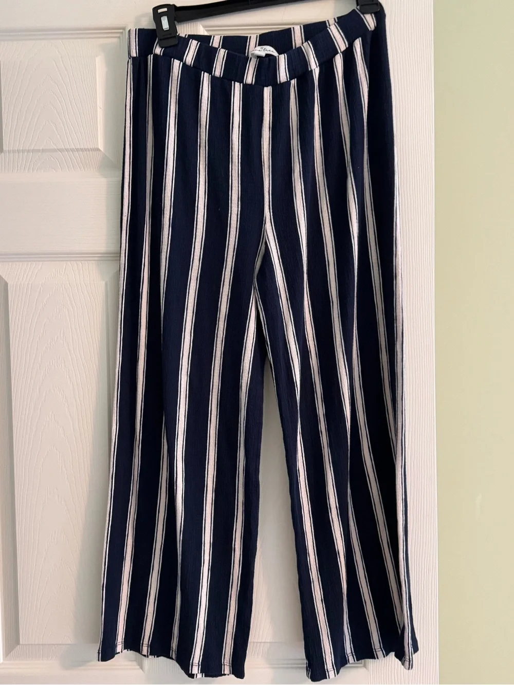 Love Tree Navy and White Striped Pants